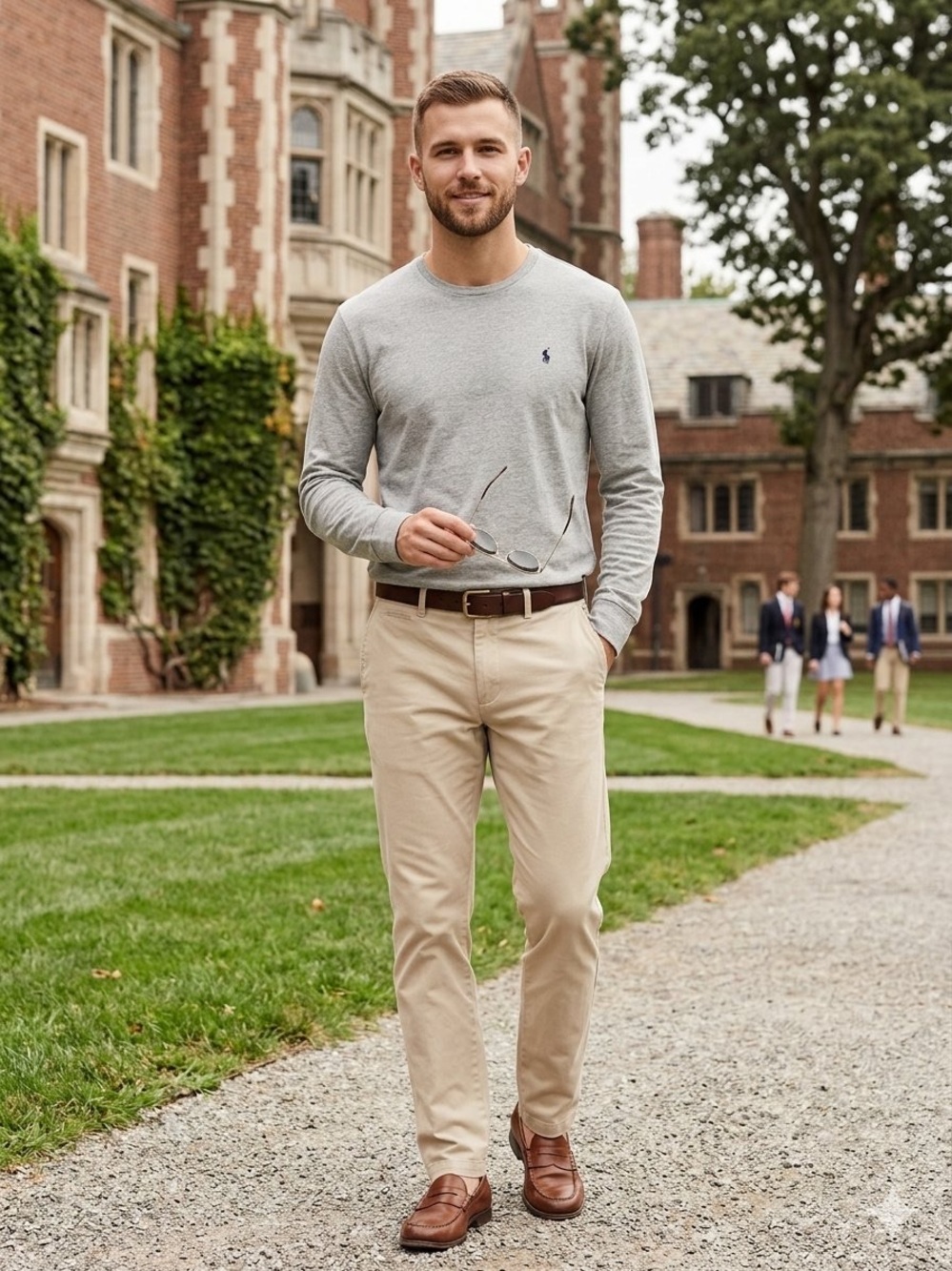 Polo by Ralph Lauren Gray Long Sleeve Crew Neck Tee